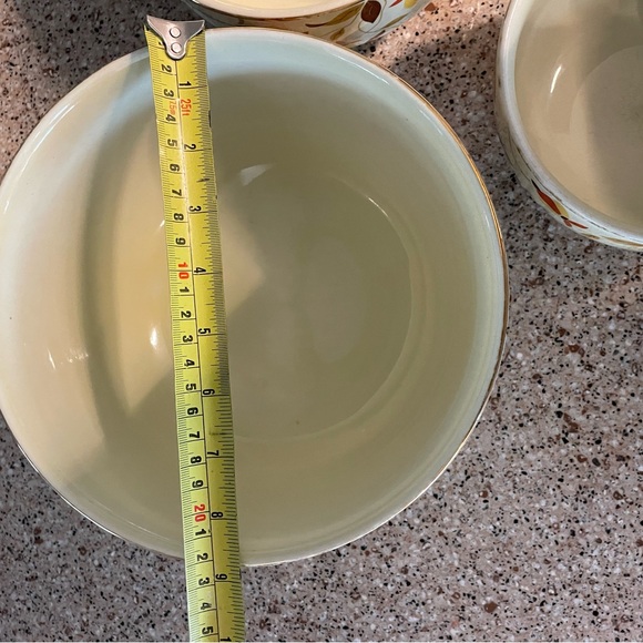 Vintage Hall's Superior Quality Kitchenware Set of 3 Bowls, Autumn Leaf 9",7",6" - Picture 3 of 10